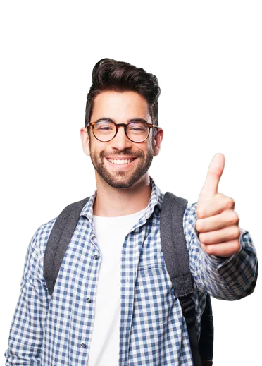 Student giving thumbs up